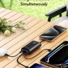 Veger K1 10,000mAh 35W PD Digital Display Powerbank With Built In Non-MFI Lightning & USB-C Cable Black