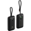 Veger K1 10,000mAh 35W PD Digital Display Powerbank With Built In Non-MFI Lightning & USB-C Cable Black