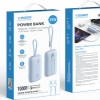 Veger K1 10,000mAh 35W PD Digital Display Powerbank With Built In Non-MFI Lightning & USB-C Cable Sky Blue