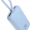 Veger K1 10,000mAh 35W PD Digital Display Powerbank With Built In Non-MFI Lightning & USB-C Cable Sky Blue