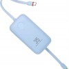 Veger K1 10,000mAh 35W PD Digital Display Powerbank With Built In Non-MFI Lightning & USB-C Cable Sky Blue
