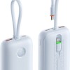 Veger K1 10,000mAh 35W PD Digital Display Powerbank With Built In Non-MFI Lightning & USB-C Cable Sky Blue