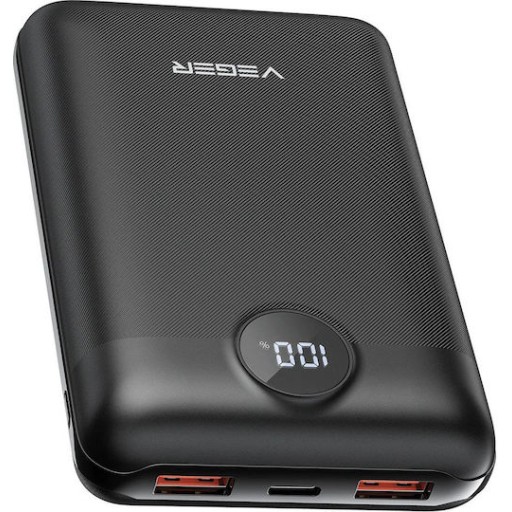 Veger S20 Power Bank 20000mAh 20W με 2 Θύρες USB-A και Θύρα USB-C Power Delivery / Quick Charge 3.0 Μαύρο