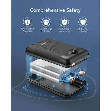 Veger S20 Power Bank 20000mAh 20W με 2 Θύρες USB-A και Θύρα USB-C Power Delivery / Quick Charge 3.0 Μαύρο