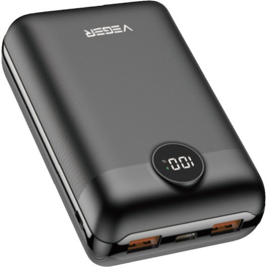 Veger S20 Power Bank 20000mAh 20W με 2 Θύρες USB-A και Θύρα USB-C Power Delivery / Quick Charge 3.0 Μαύρο