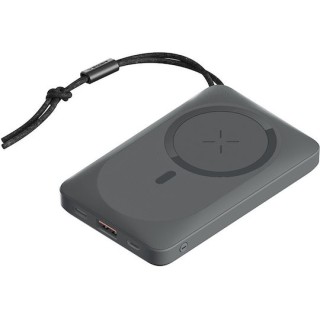 Veger W1151 MagOn Magnetic Wireless Power Bank 10000mAh 15W με Θύρα USB-A και Θύρα USB-C Dark Grey