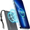 Veger W1151 MagOn Magnetic Wireless Power Bank 10000mAh 15W με Θύρα USB-A και Θύρα USB-C Dark Grey