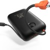 Veger K3 30,000mAh 35W PD Digital Display Powerbank With Built In Non-MFI Lightning & USB-C Cable Black