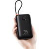 Veger K3 30,000mAh 35W PD Digital Display Powerbank With Built In Non-MFI Lightning & USB-C Cable Black