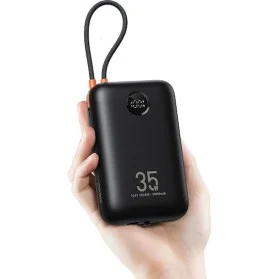 Veger K3 30,000mAh 35W PD Digital Display Powerbank With Built In Non-MFI Lightning & USB-C Cable Black