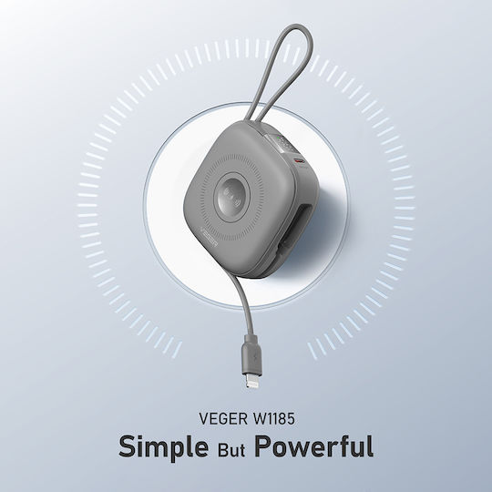 Veger W1185 MagCore 3in1 10,000mAh PD Wireless Charging Powerbank Grey