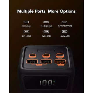 Veger VP5001 Tank Lite Power Bank 50000mAh 22.5W with 3 USB-A Ports and USB-C Port Power Delivery Black