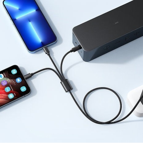 Veger V303 Braided USB to Lightning Type-C micro USB Cable 2.4A 1.5m Μαύρο