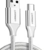 Ugreen Braided USB 2.0 Cable USB-C male - USB-A Λευκό 2m (60133)