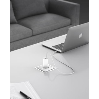 Veger Φορτιστής Χωρίς Καλώδιο USB-A/USB-C 65W Quick Charge 3.0 Λευκός (028086)