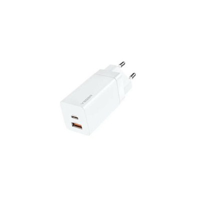 Veger Φορτιστής Χωρίς Καλώδιο USB-A/USB-C 65W Quick Charge 3.0 Λευκός (028086)