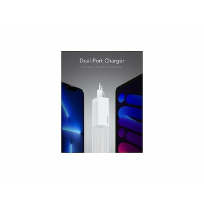 Veger Φορτιστής Χωρίς Καλώδιο USB-A/USB-C 65W Quick Charge 3.0 Λευκός (028086)