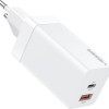 Veger Φορτιστής Χωρίς Καλώδιο USB-A/USB-C 65W Quick Charge 3.0 Λευκός (028086)