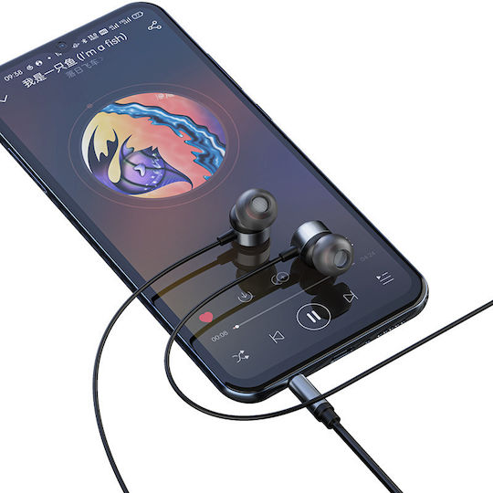 Recci REP-L38 In-ear Handsfree Ακουστικά με Βύσμα USB-C Ασημί