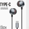Recci REP-L38 In-ear Handsfree Ακουστικά με Βύσμα USB-C Ασημί
