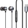 Recci REP-L38 In-ear Handsfree Ακουστικά με Βύσμα USB-C Ασημί