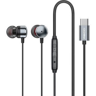 Recci REP-L38 In-ear Handsfree Ακουστικά με Βύσμα USB-C Ασημί
