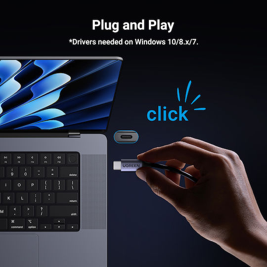 Ugreen 25052 USB-C Αντάπτορας Δικτύου για Ενσύρματη σύνδεση Ethernet