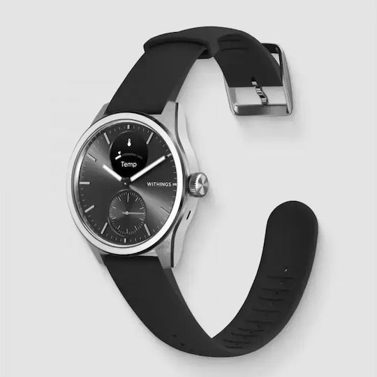 Withings ScanWatch 2 Stainless Steel 38mm Αδιάβροχο με Παλμογράφο (Μαύρο)