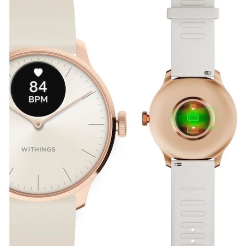 Withings ScanWatch Light Stainless Steel 37mm Αδιάβροχο με Παλμογράφο (Sand)