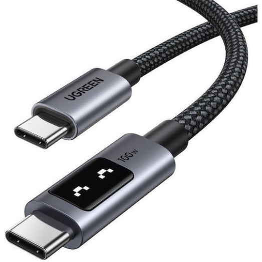 Ugreen LED USB 2.0 Cable USB-C male - USB-C 100W Black 1m (35501)