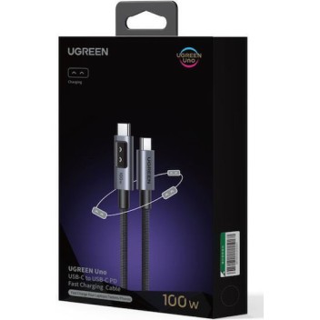 Ugreen LED USB 2.0 Cable USB-C male - USB-C 100W Black 1m (35501)