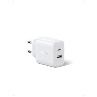 Ugreen Charger Without Cable with USB-A Port and USB-C Port 20W Quick Charge 4.0 Whites (X227)