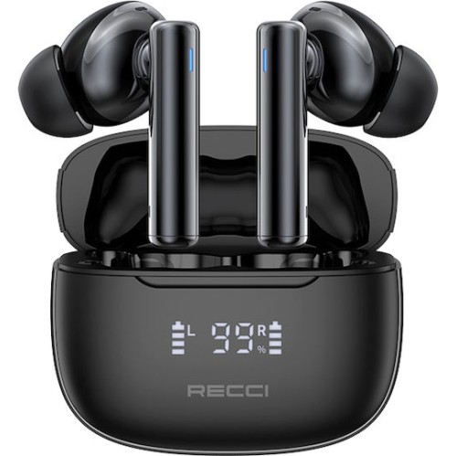 RECCI REP-W77 Warrior TWS Wireless 5.3 Ακουστικά Bluetooth με ANC-Μαύρο