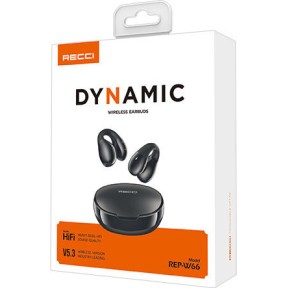 Recci REP-W66 Dynamic Wireless Earbuds Ασύρματα Ακουστικά Bluetooth Μαύρο