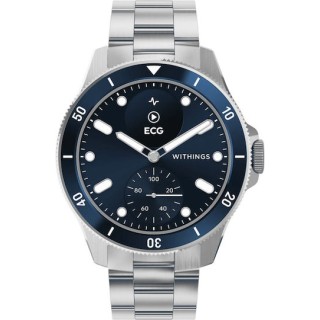 Withings Scanwatch Nova Stainless Steel 42mm Αδιάβροχο με Παλμογράφο (Dark Blue)