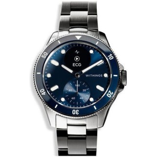 Withings Scanwatch Nova Stainless Steel 42mm Αδιάβροχο με Παλμογράφο (Dark Blue)