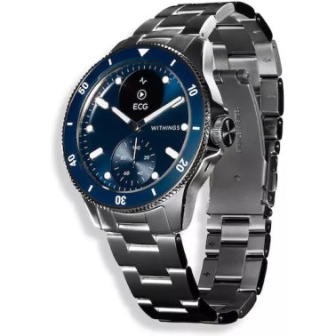 Withings Scanwatch Nova Stainless Steel 42mm Αδιάβροχο με Παλμογράφο (Dark Blue)
