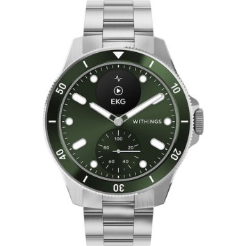 Withings Scanwatch Nova Stainless Steel 42mm Αδιάβροχο με Παλμογράφο (Dark Green)