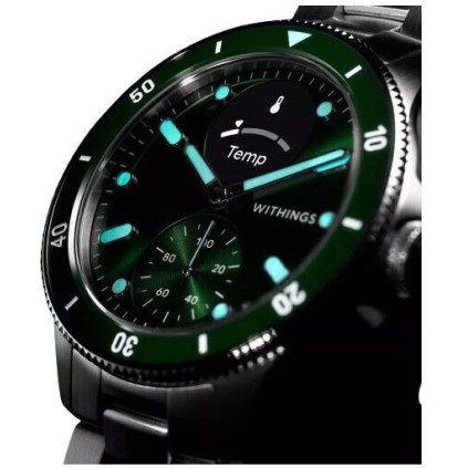 Withings Scanwatch Nova Stainless Steel 42mm Αδιάβροχο με Παλμογράφο (Dark Green)