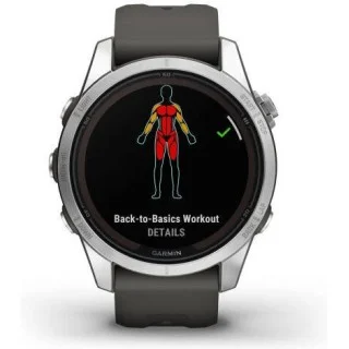 Garmin Fenix 7S Pro Solar Stainless Steel 42mm Silver with Graphite Band (010-02776-01)