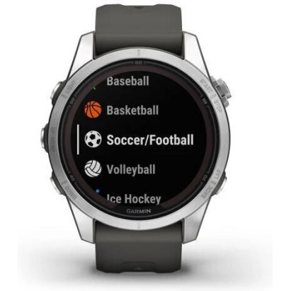 Garmin Fenix 7S Pro Solar Stainless Steel 42mm Silver with Graphite Band (010-02776-01)