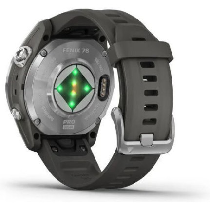 Garmin Fenix 7S Pro Solar Stainless Steel 42mm Silver with Graphite Band (010-02776-01)