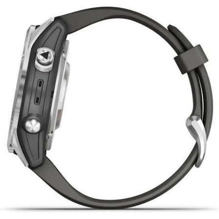 Garmin Fenix 7S Pro Solar Stainless Steel 42mm Silver with Graphite Band (010-02776-01)