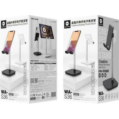 WK WA-S36 Βάση Γραφείου για Κινητό σε Μαύρο