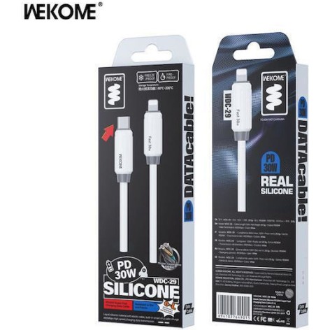 WK Wdc-29 USB-C to Lightning Cable 30W 1m Λευκό
