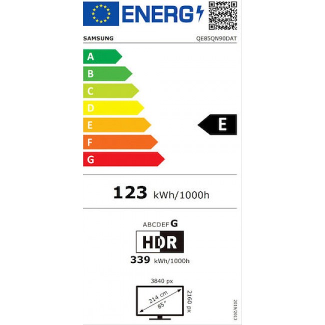 Samsung Smart Τηλεόραση 85" 4K UHD Neo QLED HDR (QE85QN90DATXXH)