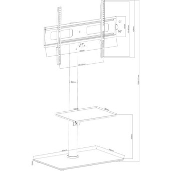 Focus Mount TS544D Βάση Τηλεόρασης Δαπέδου έως 60" και 40kg