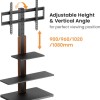 Powertech PT-1422 Βάση Τηλεόρασης Δαπέδου έως 75" και 40kg Ασημί