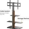 Powertech PT-1422 Βάση Τηλεόρασης Δαπέδου έως 75" και 40kg Ασημί