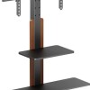 Powertech PT-1422 Βάση Τηλεόρασης Δαπέδου έως 75" και 40kg Ασημί